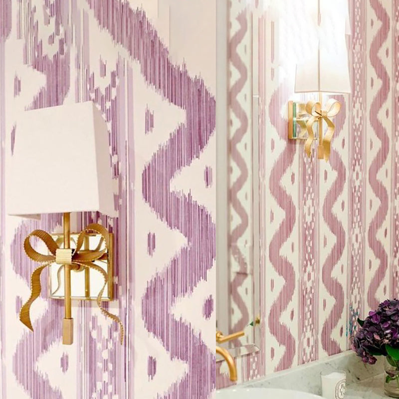 Mur de laiton moderne Light Bow-not-Shape Wall Sconce avec toile de jute naturelle pour le salon