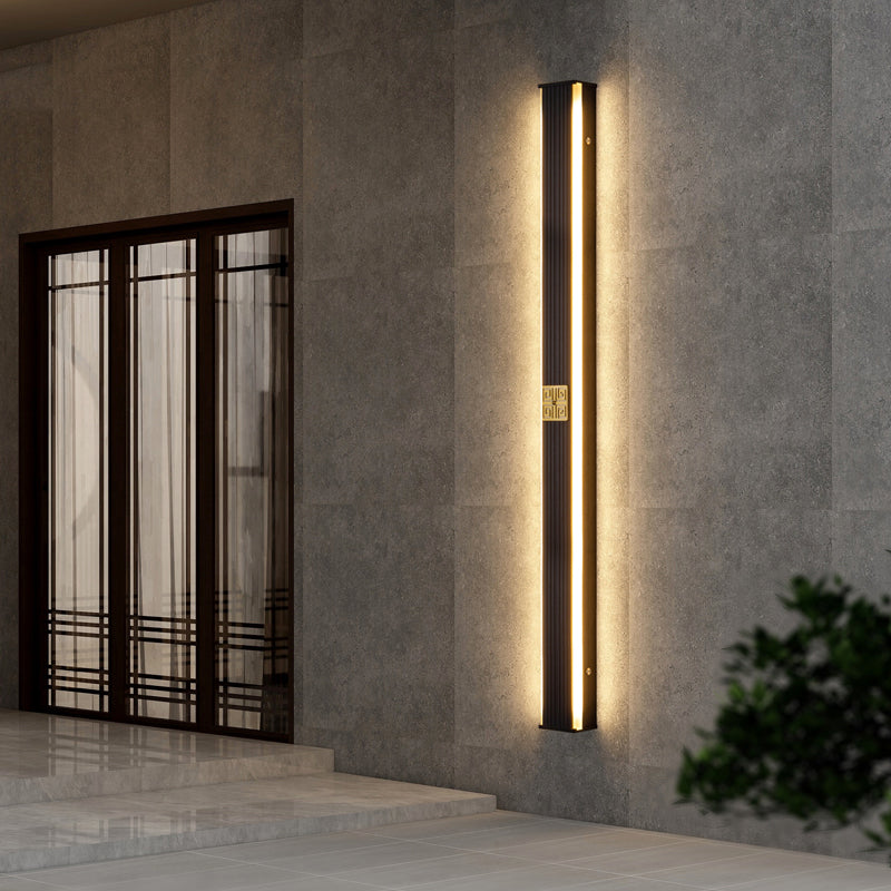 Mur de l'aluminium moderne bande lumineuse 2 lumières applique murale en noir pour la cage d'escalier