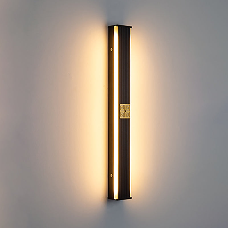 Mur de l'aluminium moderne bande lumineuse 2 lumières applique murale en noir pour la cage d'escalier