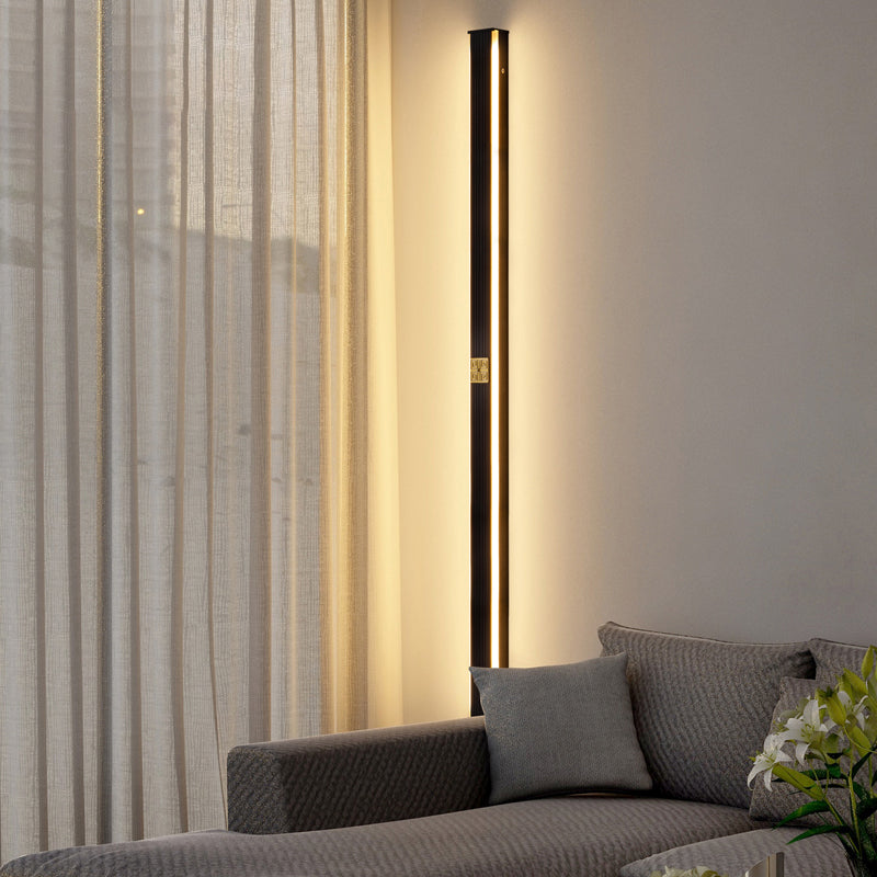 Mur de l'aluminium moderne bande lumineuse 2 lumières applique murale en noir pour la cage d'escalier