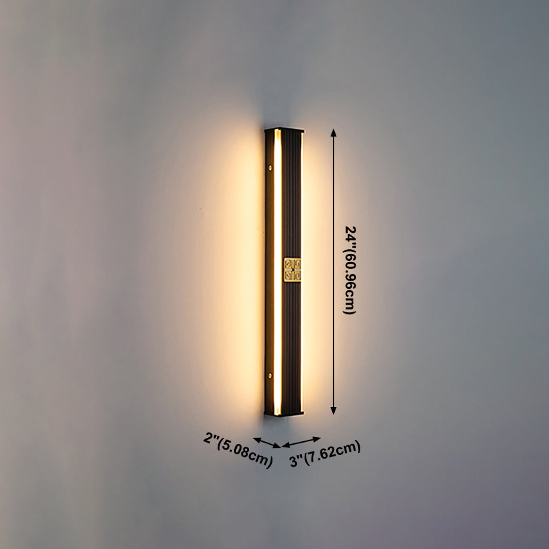 Mur de l'aluminium moderne bande lumineuse 2 lumières applique murale en noir pour la cage d'escalier