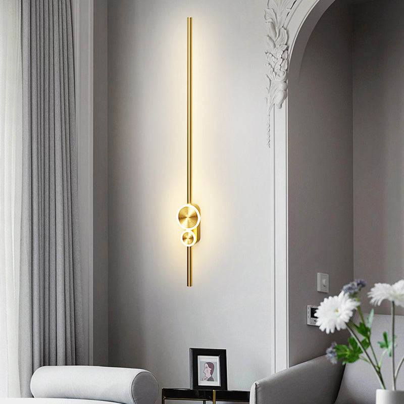 Nordic Aluminium Murce Gold Light LED LED Straight Light pour le salon