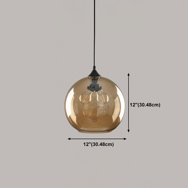 Amber Glass Hanglampverlichting Geometrische industriële suspensielamp met 1 licht