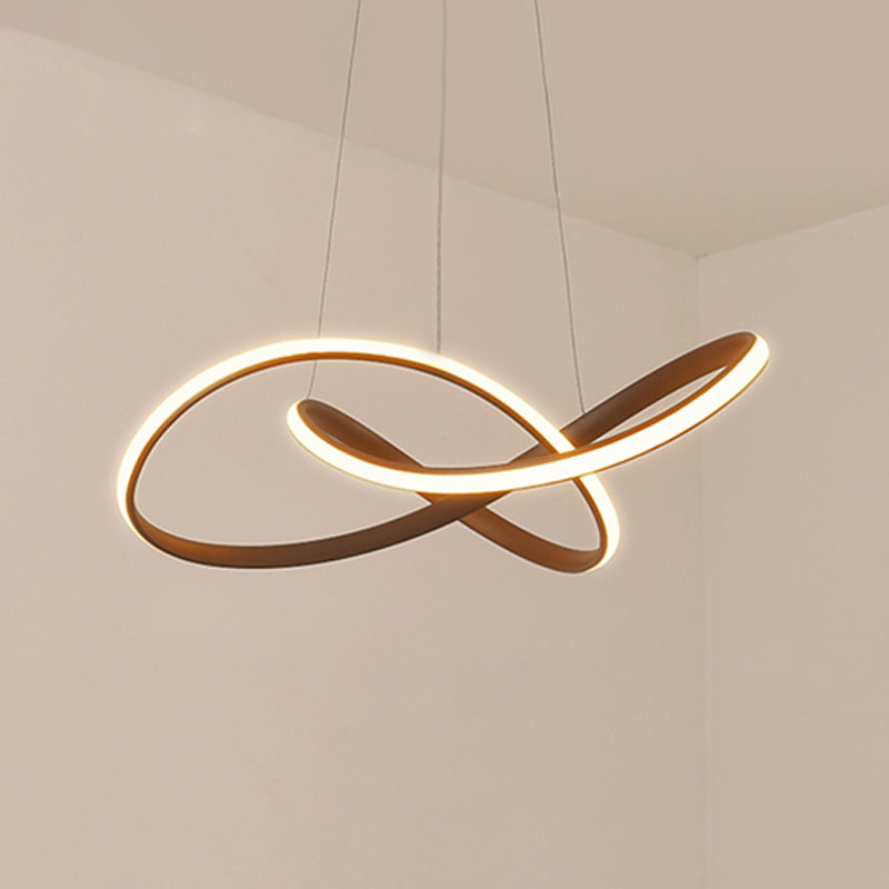 Modern Artistic LED Linear Pendant Light Aluminium Hanging Lamp with Silicone Shade