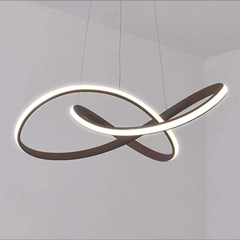 Modern Artistic LED Linear Pendant Light Aluminium Hanging Lamp with Silicone Shade