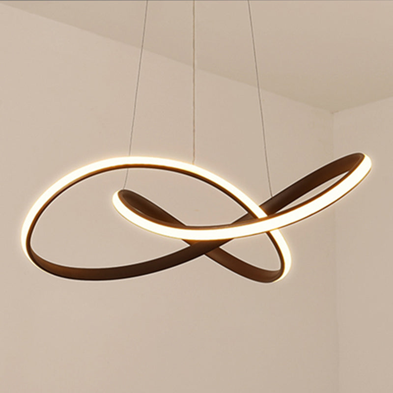 Modern Artistic LED Linear Pendant Light Aluminium Hanging Lamp with Silicone Shade