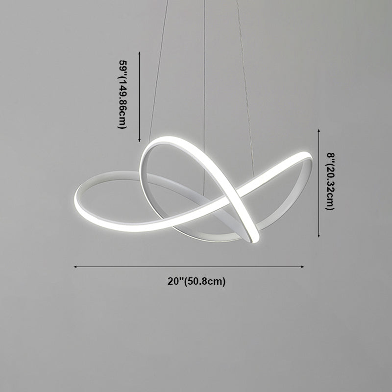 Modern Artistic LED Linear Pendant Light Aluminium Hanging Lamp with Silicone Shade