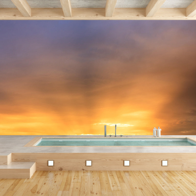 Clouds Mural Mildew Resistant Contemporary Sitting Room Wall Mural