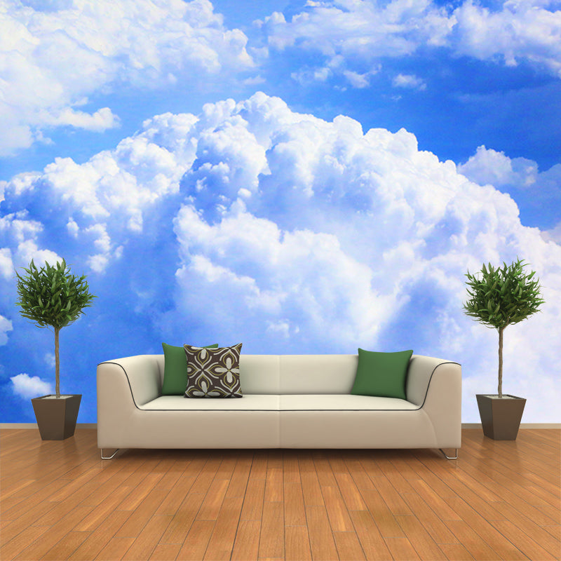 Cloud Print Contemporary Mildew Resistant Sky Mural Living Room Wall Mural