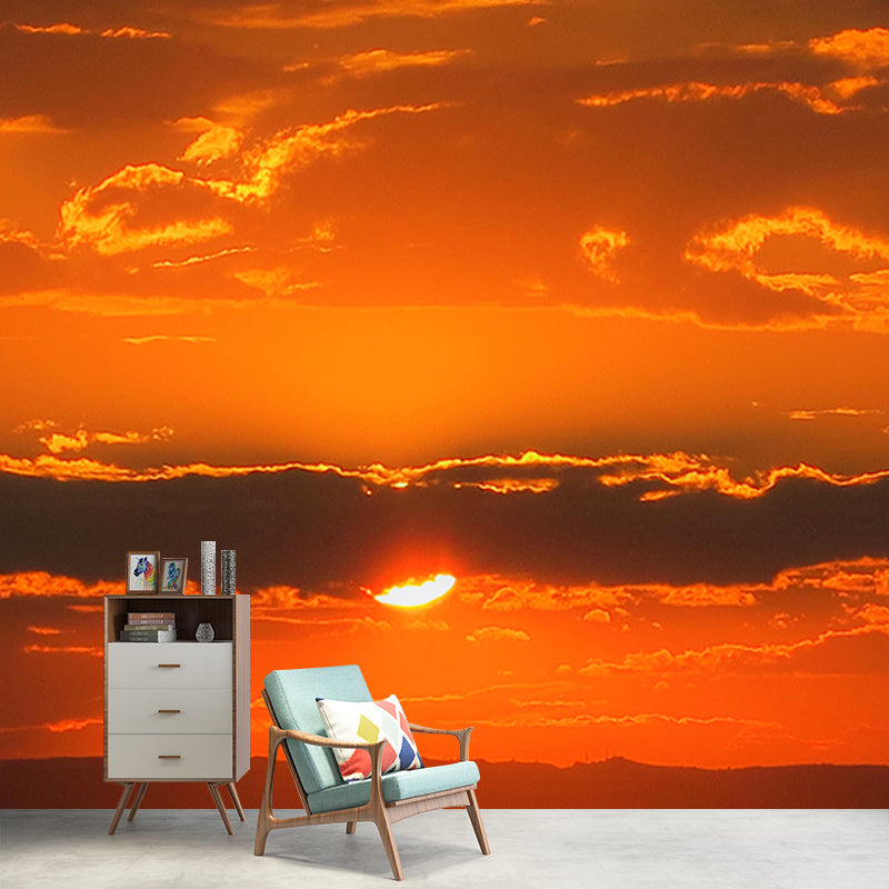 Cloud Print Contemporary Mildew Resistant Sky Mural Living Room Wall Mural