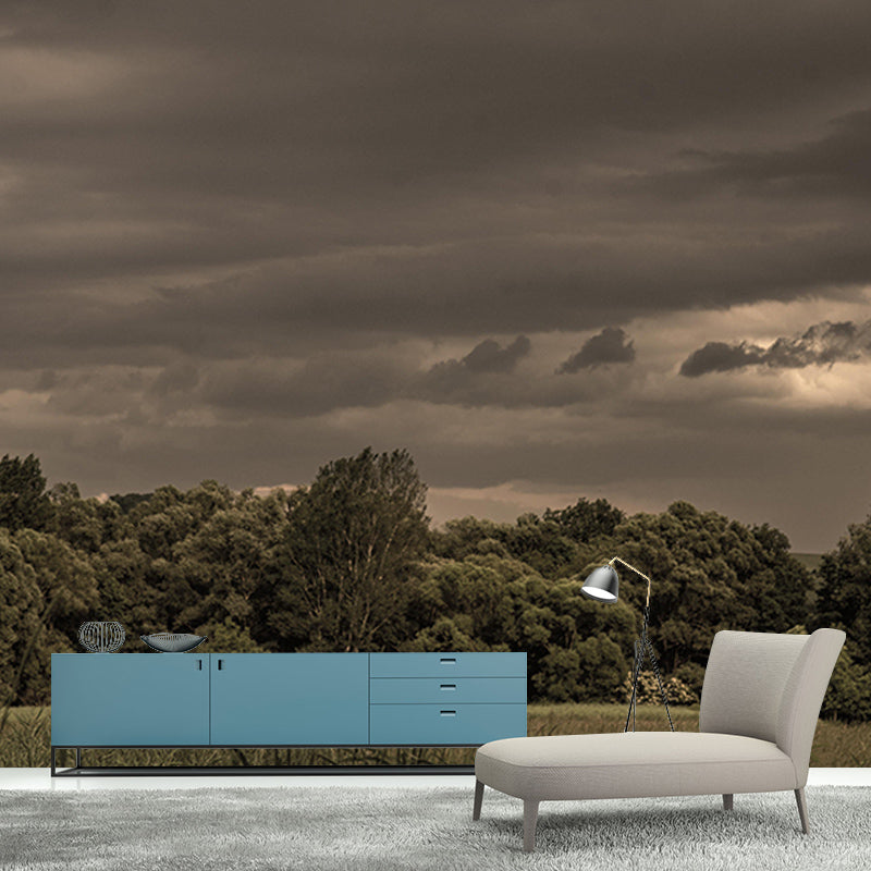 Mildew Resistant Forest Mural Contemporary Sitting Room Wall Mural