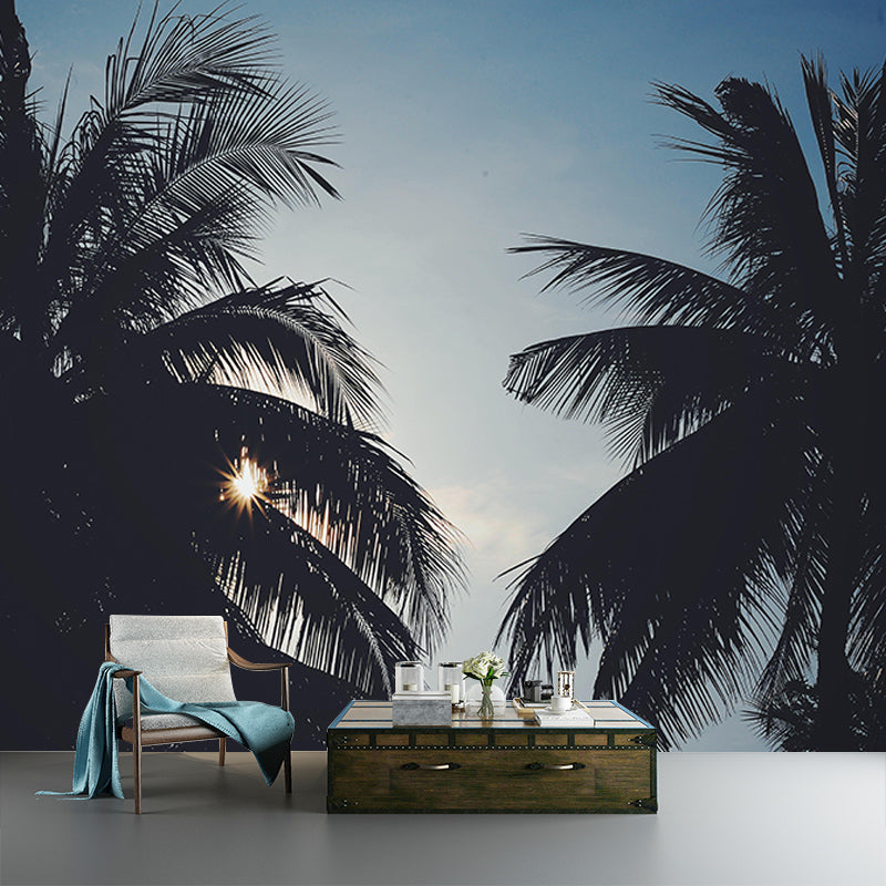 Palm Tree Mural Mildew Resistant Tropical Sitting Room Wall Mural