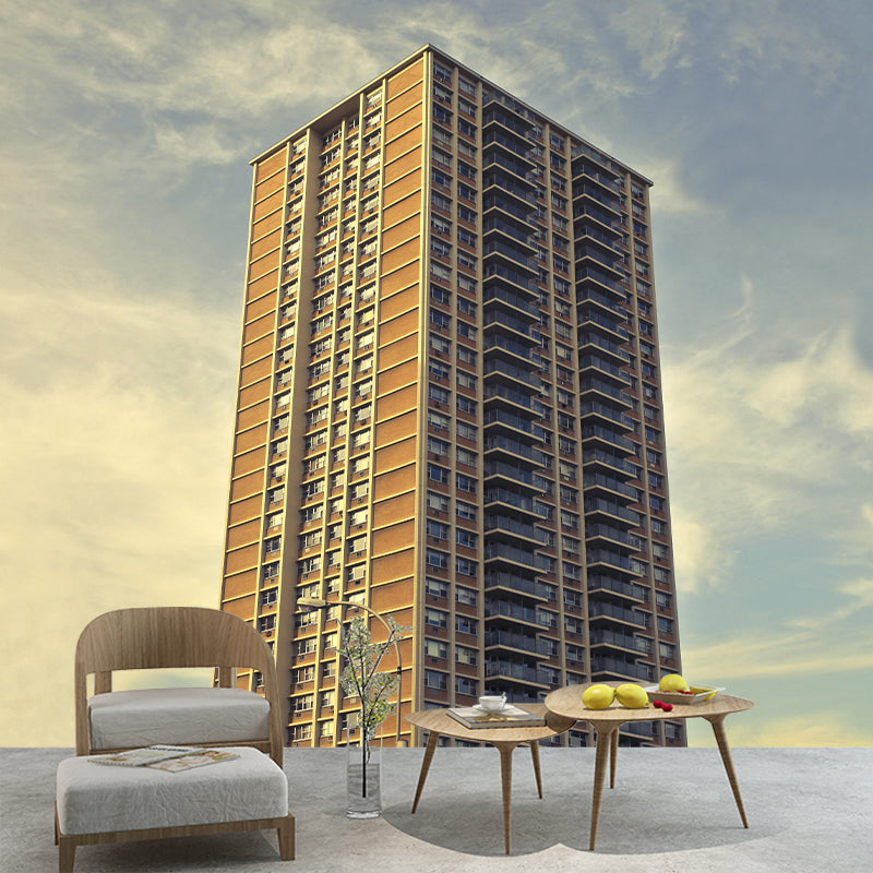 Eco-friendly Horizontal Photography Architecture Mural Wallpaper for Sitting Room