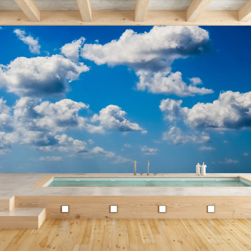 Horizontal Photography Clouds Landscapes Mural Eco-friendly Wallpaper for Bedroom