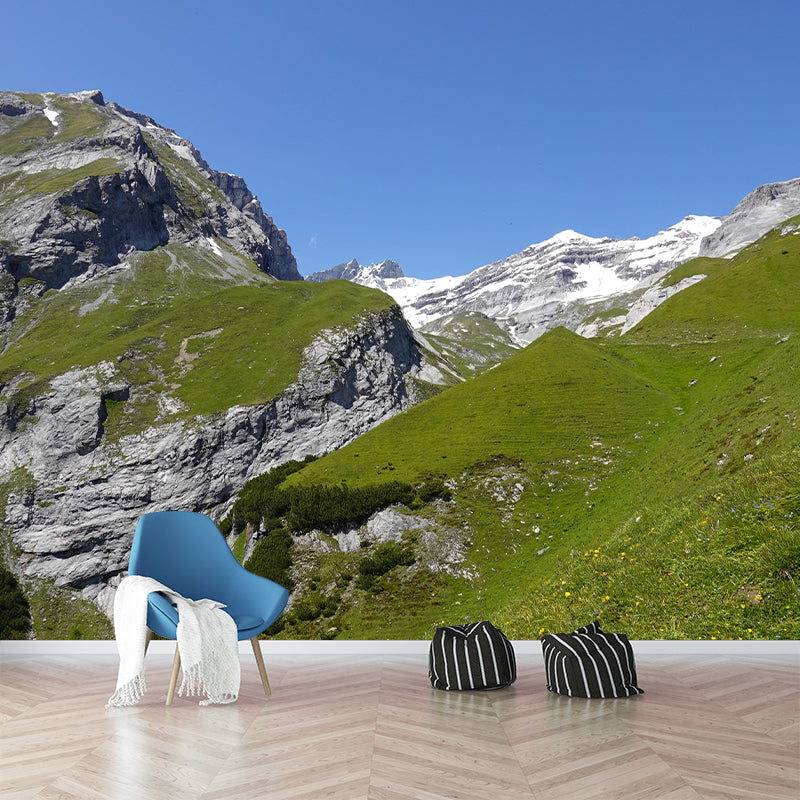 Mountain Scenery Photography Landscapes Mural Eco-friendly Wallpaper for Bedroom
