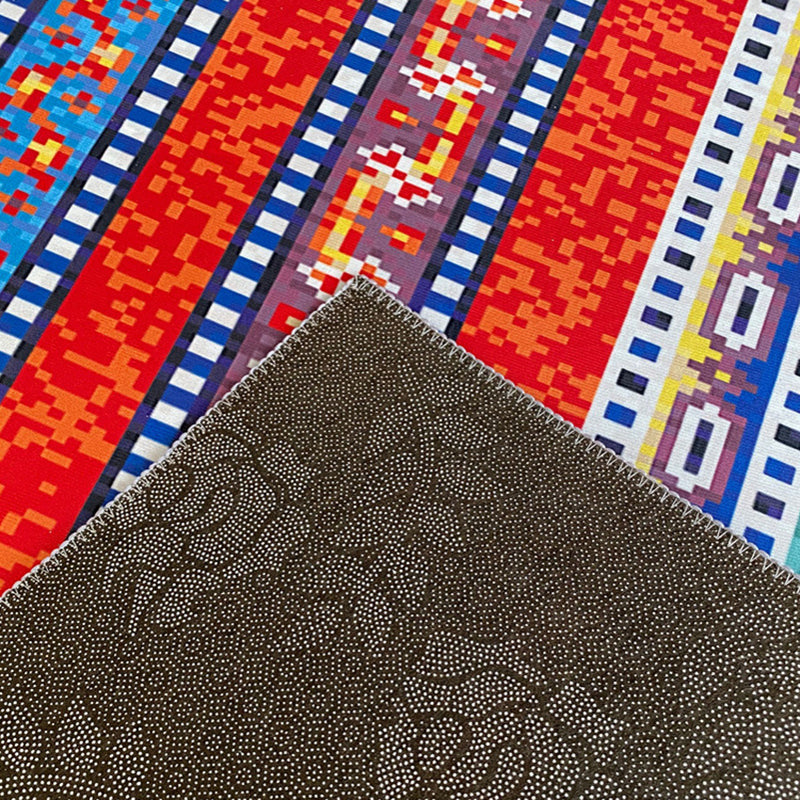 Tapis traditionnel orange Tapis de fleurs en polyester tapis lavable pour le salon