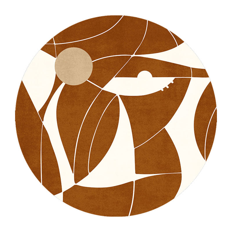 Rapis moderne vert Polyester Rattract Print Rapis lavable pour le salon