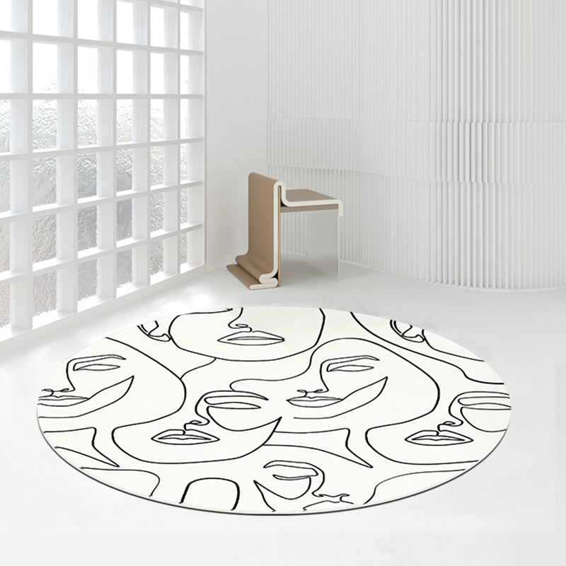 Rapis moderne vert Polyester Rattract Print Rapis lavable pour le salon