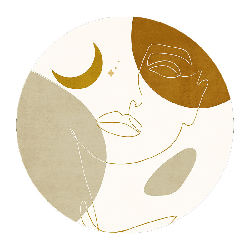 Rapis moderne vert Polyester Rattract Print Rapis lavable pour le salon