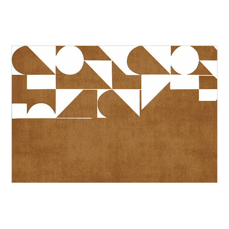 Light Brown Pattern Rug Blending Modern Rug Non-Slip Backing Rug for Drawing Room