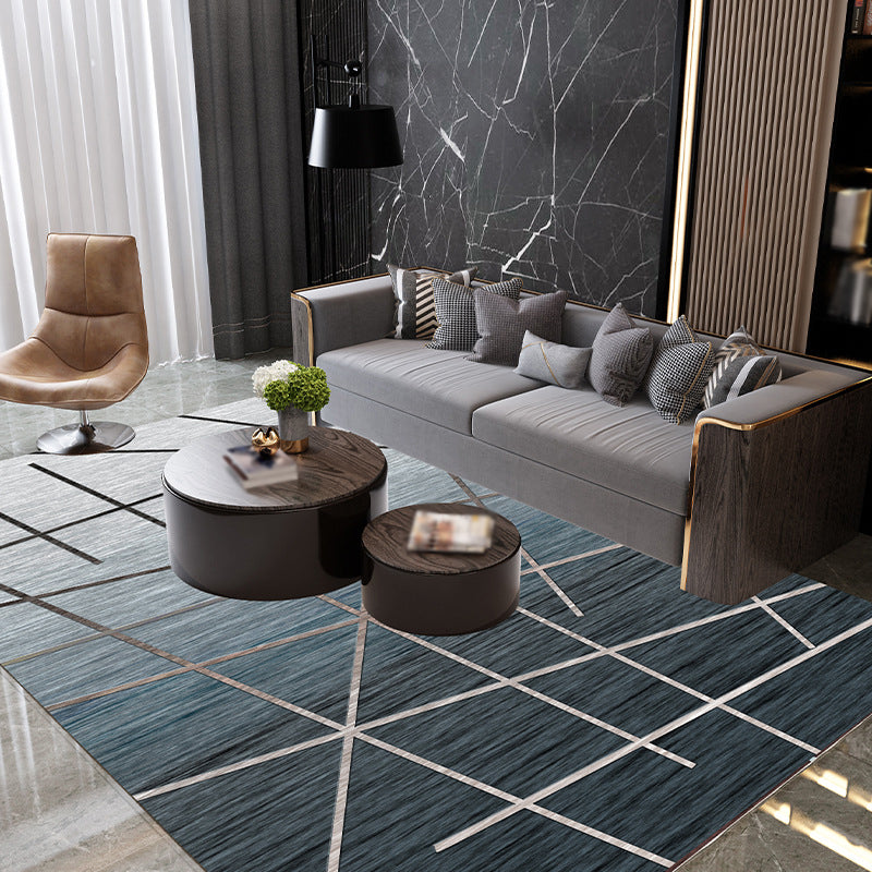 Gold Contemporary Rug Polyester Pattern Rug Non-Slip Backing Rug for Drawing Room