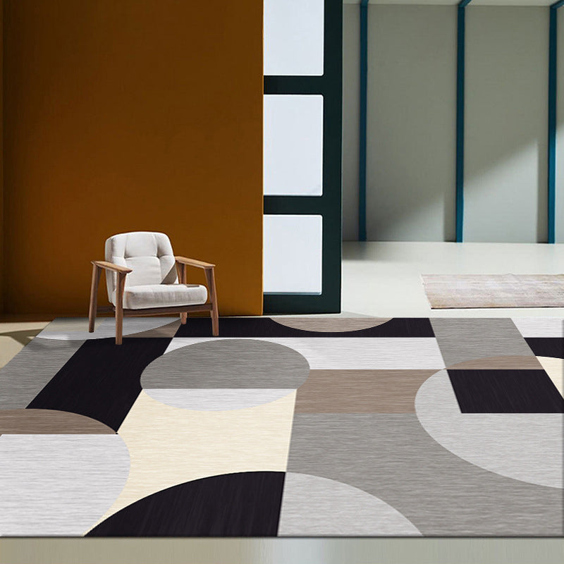 Alfombra de alfombra de alfombra moderna gris moderno alfombra de respaldo sin deslizamiento para la decoración del hogar