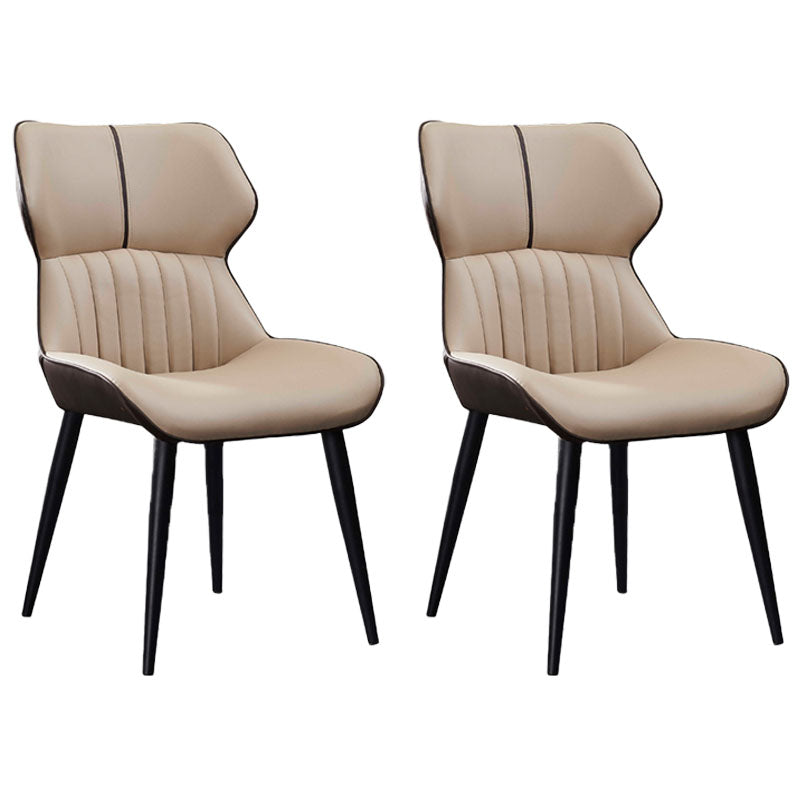 Contemporary Wingback Dining Side Chair Kitchen Leather Dining Chair