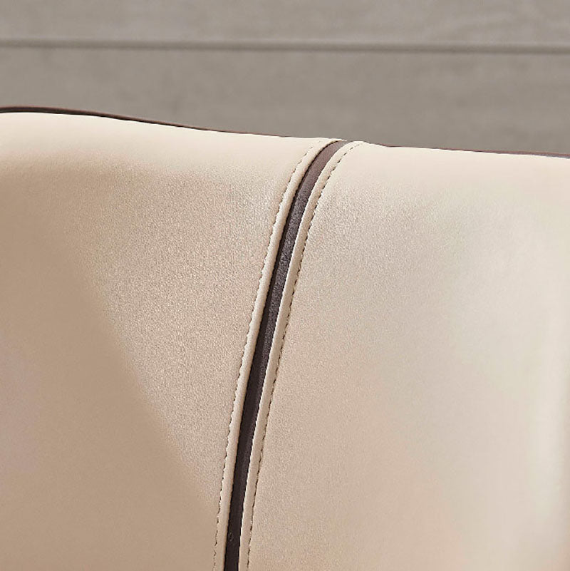 Silla lateral de comedor contemporánea con respaldo de orejas, silla de comedor de cuero para cocina
