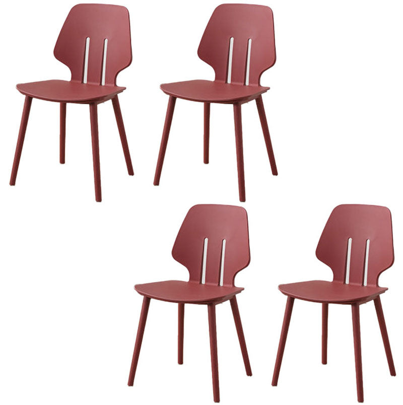 Contemporary Open Back Dining Side Chair Plastic Dining Armless Chairs for Home Use