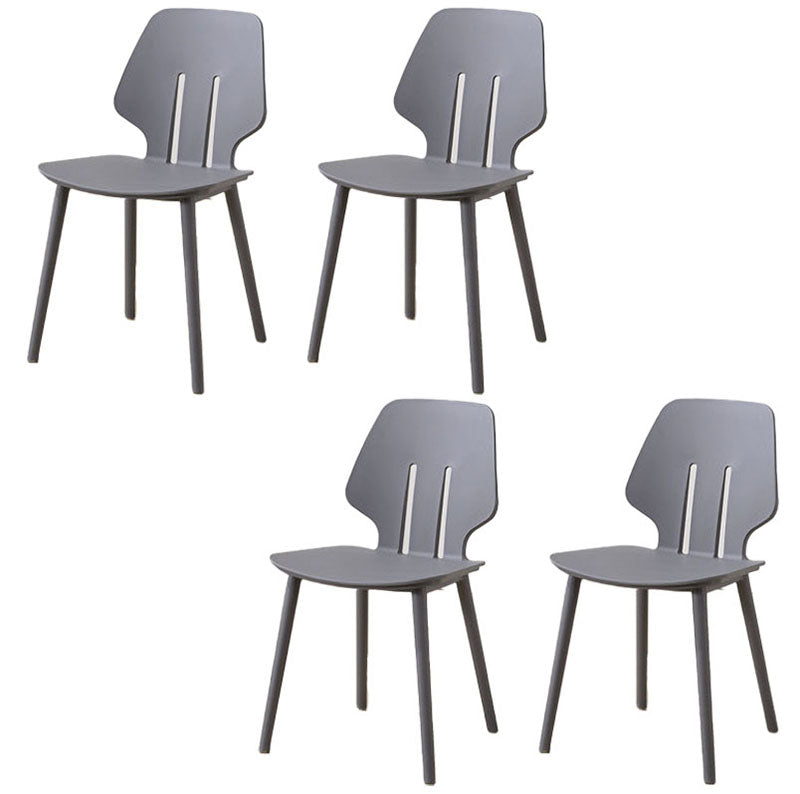 Contemporary Open Back Dining Side Chair Plastic Dining Armless Chairs for Home Use