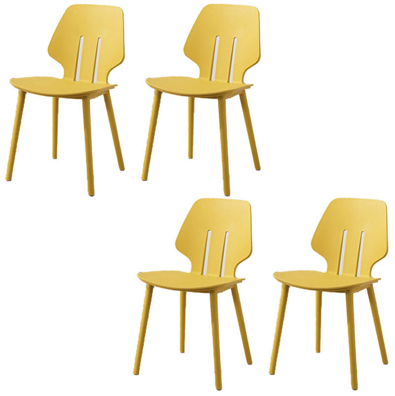 Contemporary Open Back Dining Side Chair Plastic Dining Armless Chairs for Home Use