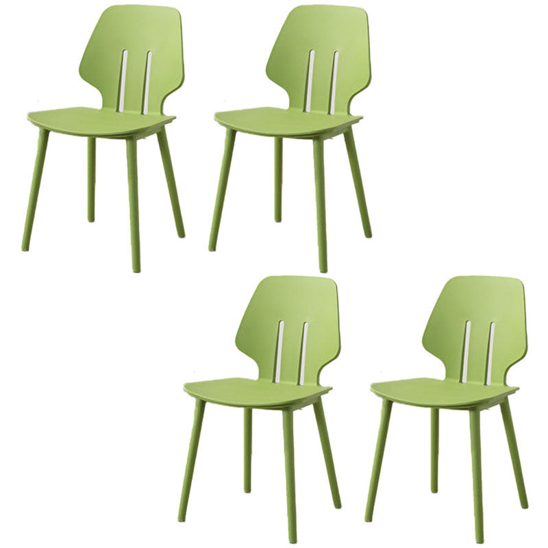 Contemporary Open Back Dining Side Chair Plastic Dining Armless Chairs for Home Use