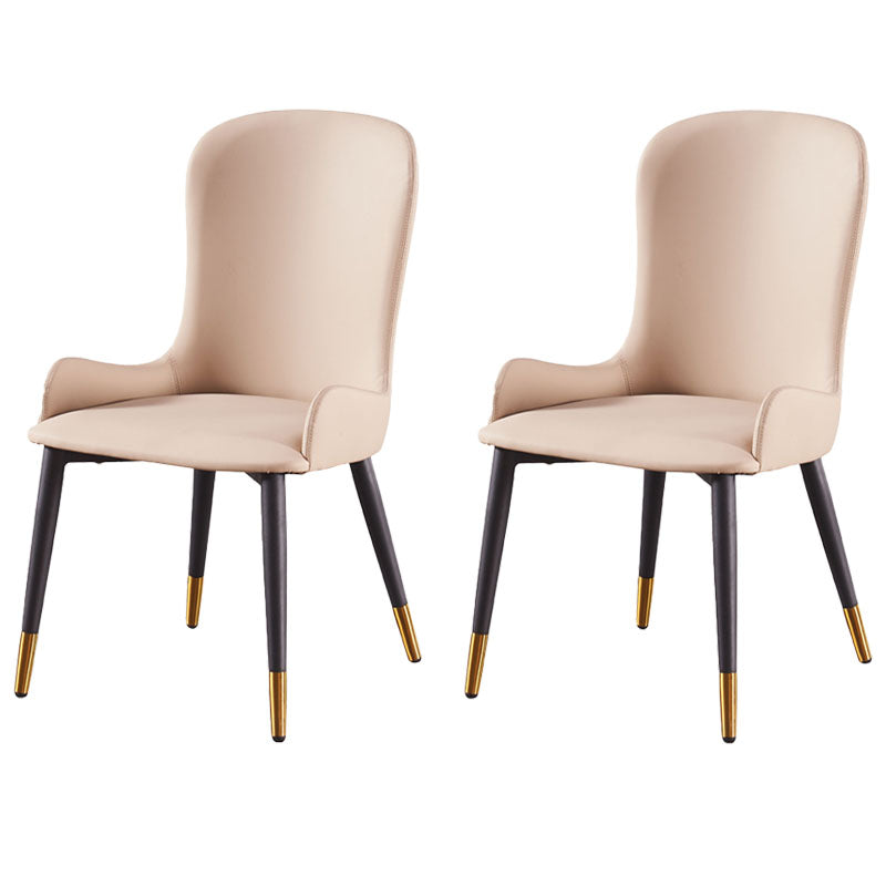 Contemporary Wingback Side Chair Restaurant Leather Dining Chairs