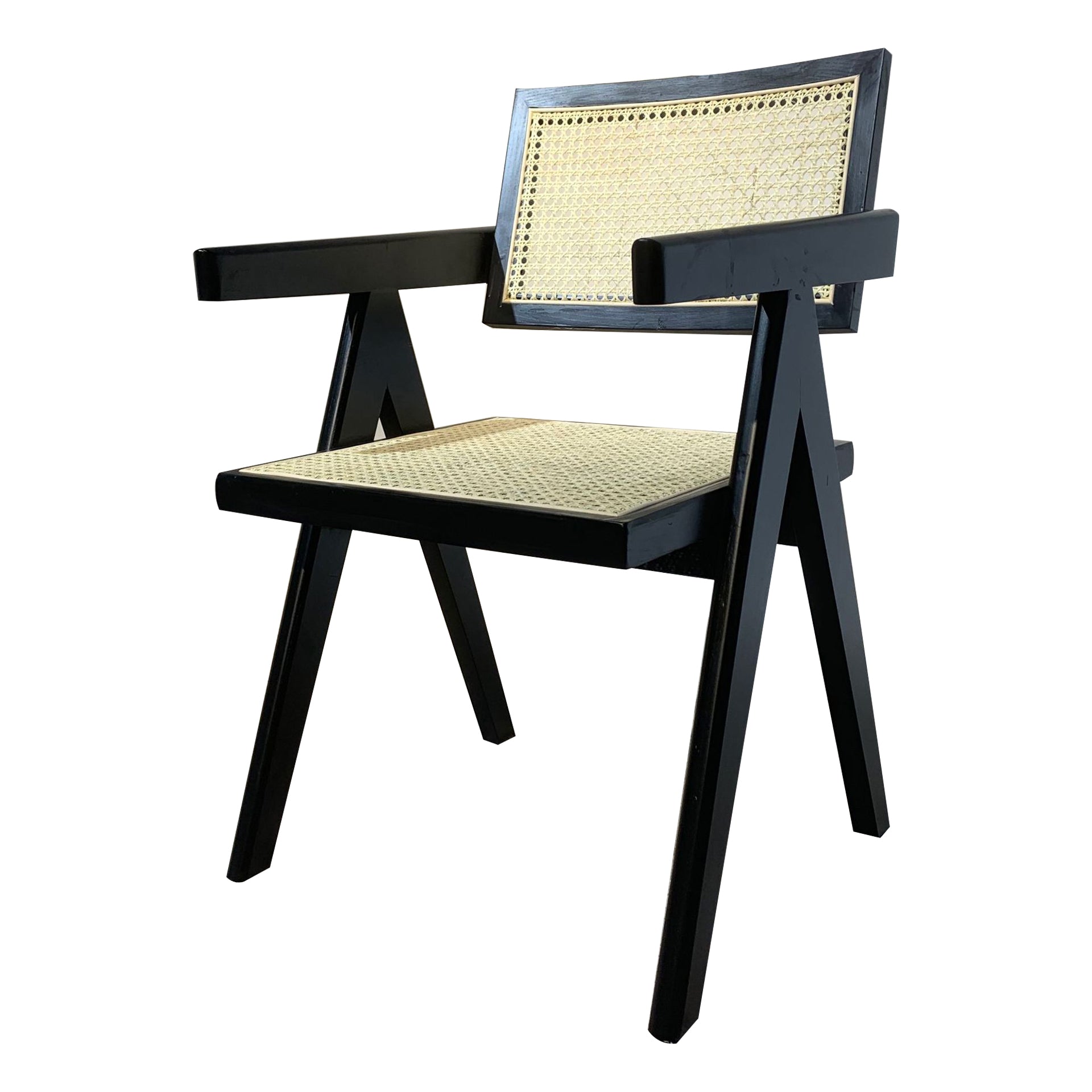 Wood Contemporary Kitchen Arm Chair Open Back Dining Chair for Patio