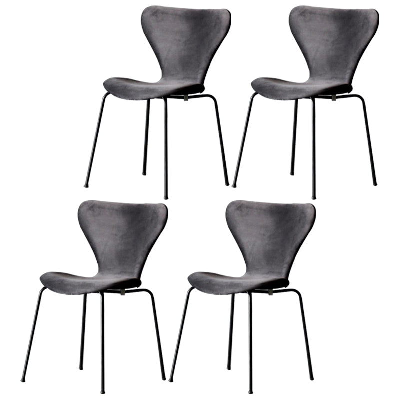 Silla lateral de terciopelo escandinavo para restaurante, silla de comedor con respaldo lateral y acabado mate