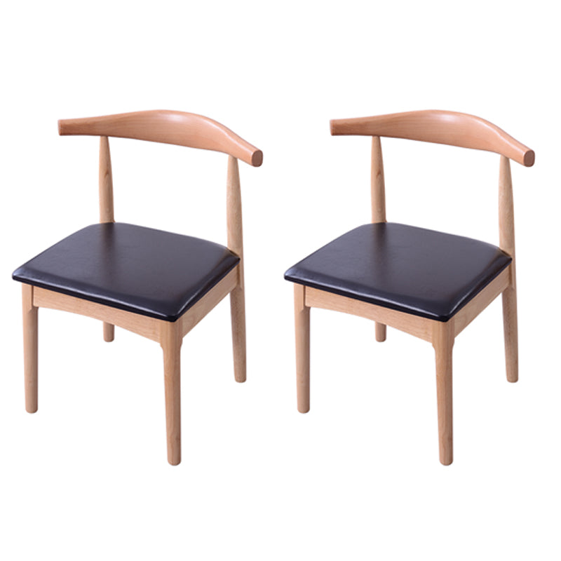 Silla de comedor de madera moderna, silla lateral de piel sintética sin brazos para uso doméstico