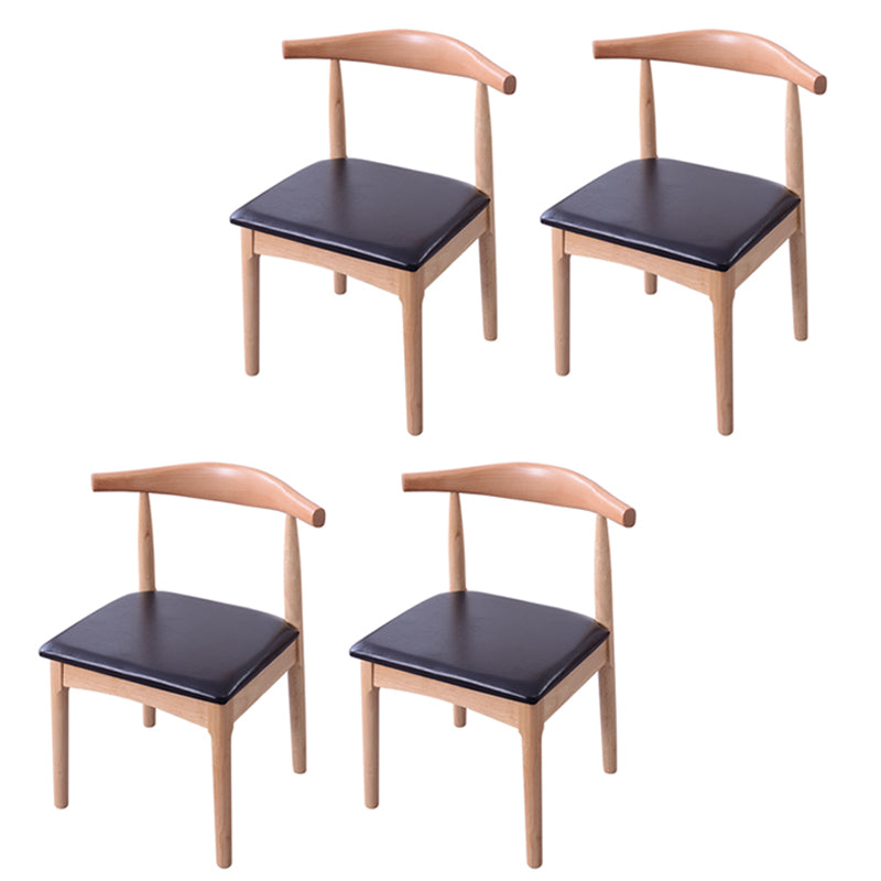 Silla de comedor de madera moderna, silla lateral de piel sintética sin brazos para uso doméstico