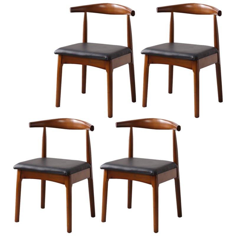Silla de comedor de madera moderna, silla lateral de piel sintética sin brazos para uso doméstico
