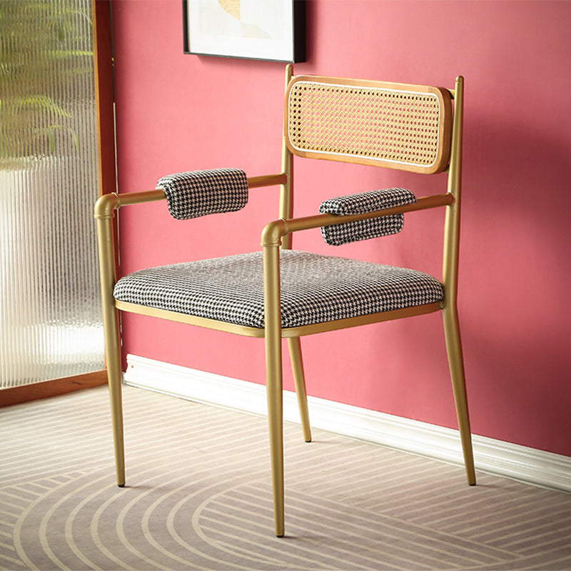 Nordic Dining Arm Chairs Open Back Side Chair for Kitchen with Metal Legs