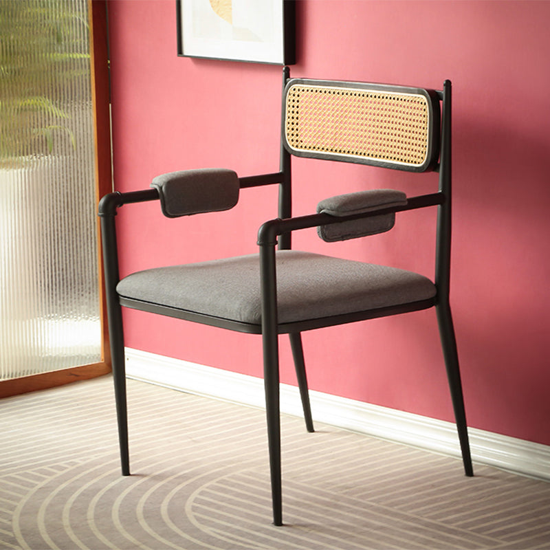 Nordic Dining Arm Chairs Open Back Side Chair for Kitchen with Metal Legs