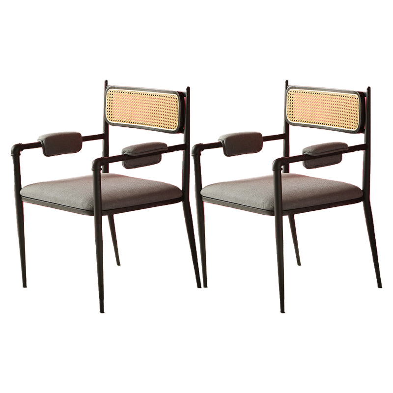 Sillas de comedor nórdicas con respaldo abierto, silla lateral para cocina con patas de metal