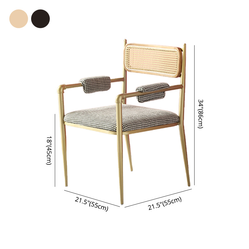 Sillas de comedor nórdicas con respaldo abierto, silla lateral para cocina con patas de metal