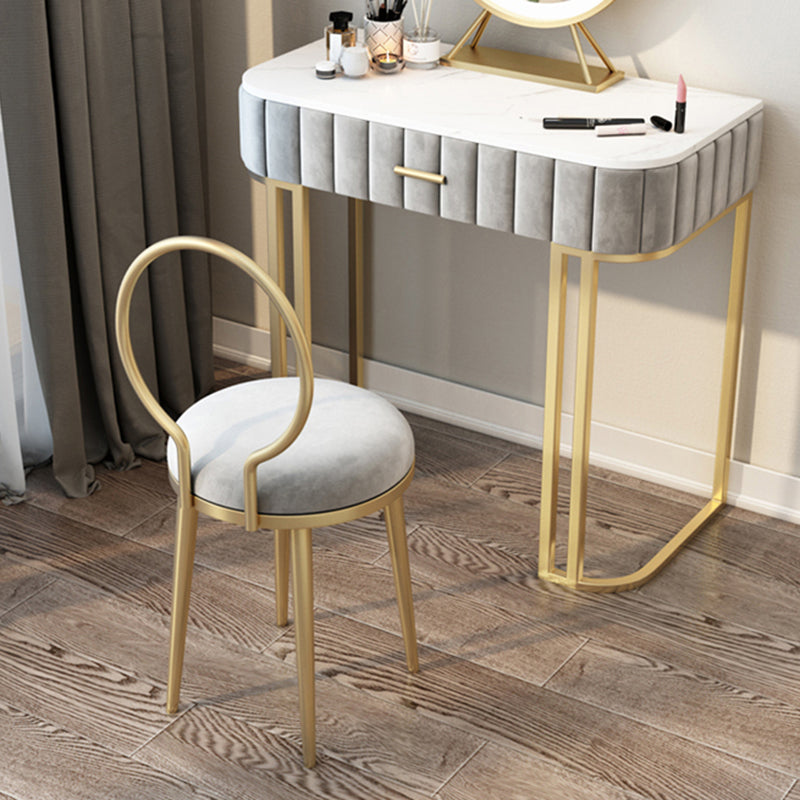 Silla de comedor de metal Glam, silla lateral de comedor con respaldo abierto sin brazos para uso doméstico