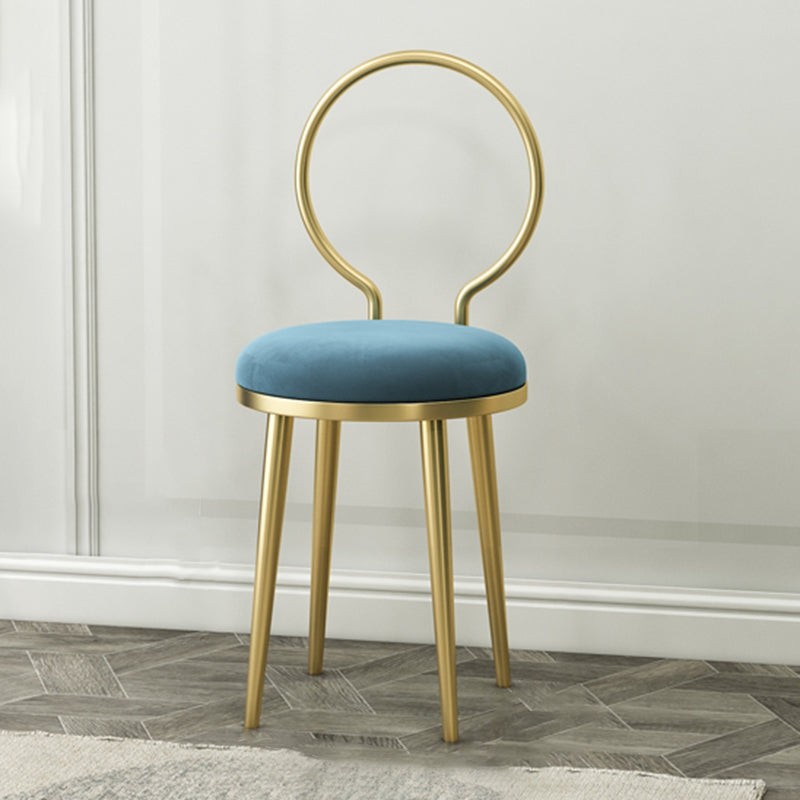 Silla de comedor de metal Glam, silla lateral de comedor con respaldo abierto sin brazos para uso doméstico
