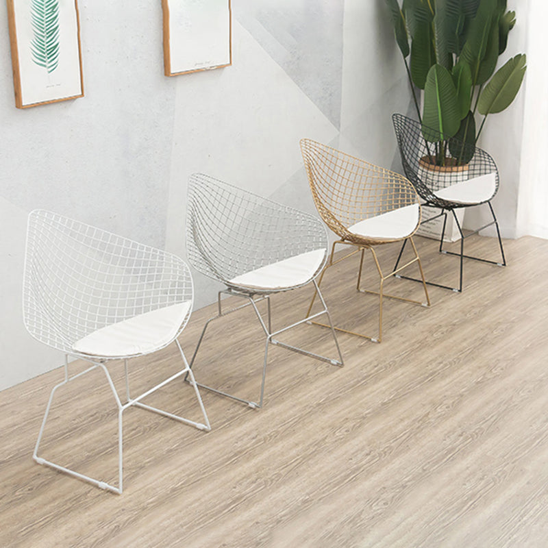 Glam -stijl eetkamerstoelen keuken eetwarmeloze stoelen met metalen benen