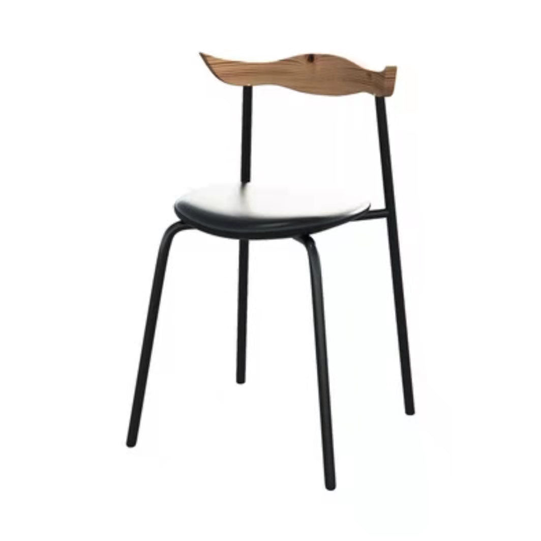 1/2/5 Stcs Holz moderner Esszimmer Set mit runden Tisch- und Metallstühlen Esseet Set