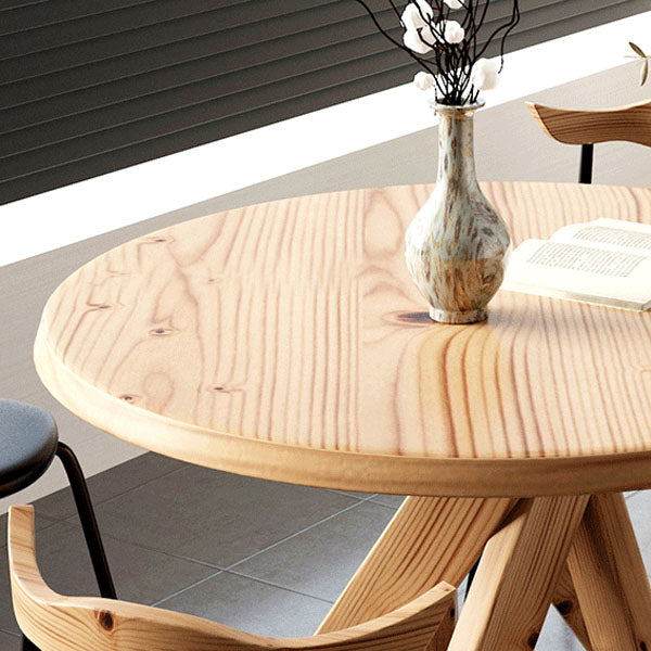 1/2/5 Stcs Holz moderner Esszimmer Set mit runden Tisch- und Metallstühlen Esseet Set