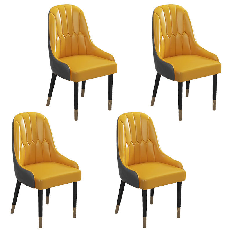 Nordic 1/4/5/7 Pièces Ensemble de restauration avec table ronde et chaises en cuir