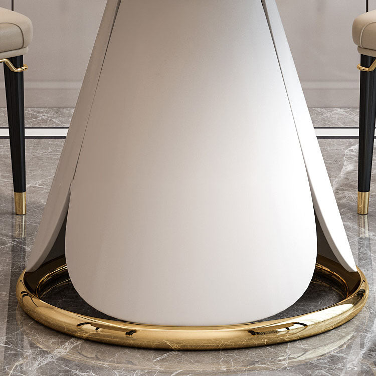 Nordic 1/4/5/7 Pièces Ensemble de restauration avec table ronde et chaises en cuir