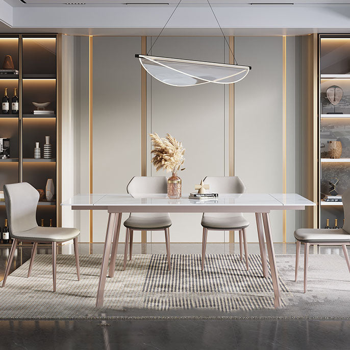 Uitbreidbare 1/4/5/7 stukken Dinerset gesinterde stenen eettafel ingesteld met stoelen